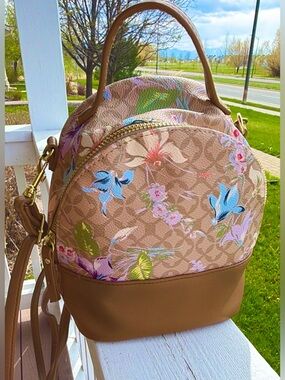 Vintage-Inspired Floral Mini Convertible Backpack